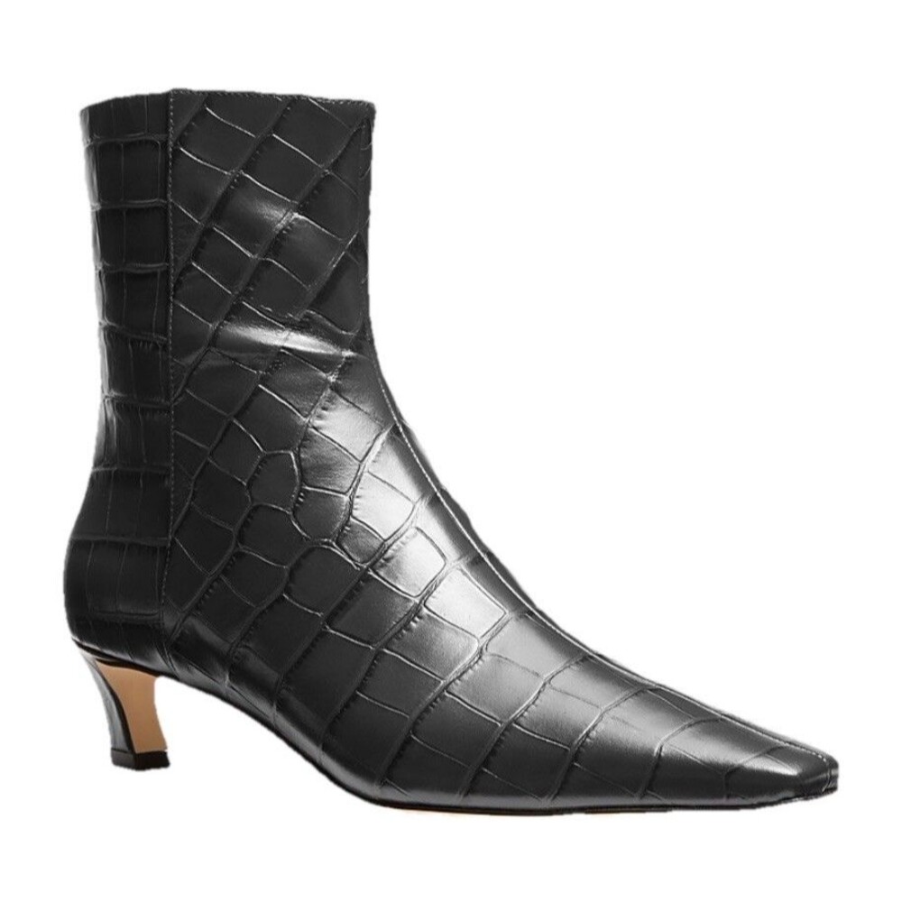 Michael Kors Womens Cosmo Croc-Embossed Kitten Heel Booties Black size 10 New - Picture 11 of 11